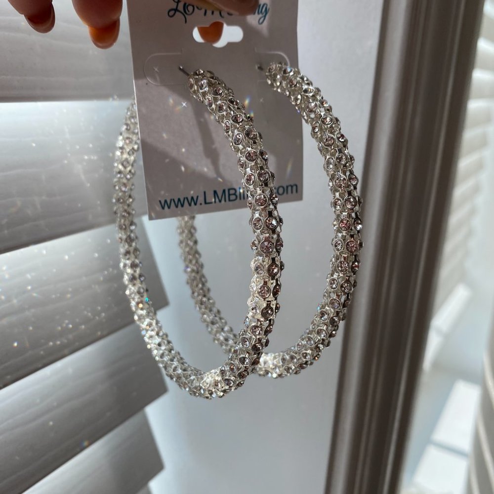 LARGE Diamond Hoop Earring
